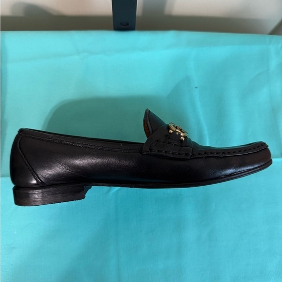 Salvatore Ferragamo Black Leather Loafers with Gold Accent main image 8
